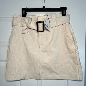Zara trf collection corduroy ivory mini skirt size L